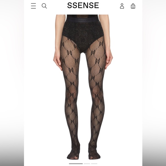Black gucci tights with the signature GG - Picture 4 of 5